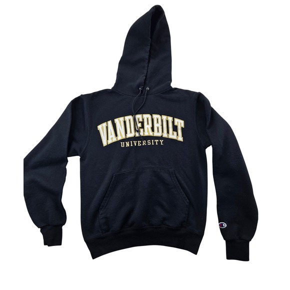 Champion Other - Champion Hoodie Men XS Black Vanderbilt University Eco Fleece Sweatshirt Graphic